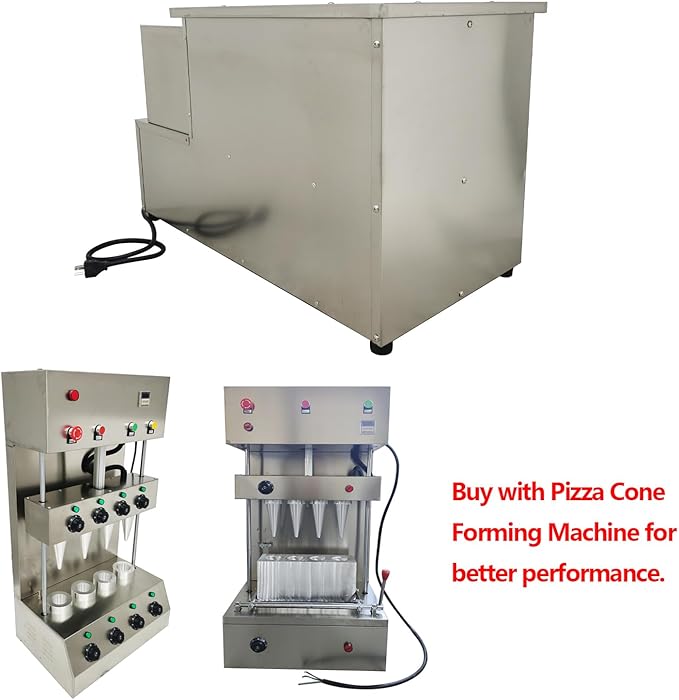 Commercial Rotational Pizza Cone Oven Stainless Steel Electric Pizza Cone Baking Machine with 12pcs Pizza Cone Bases Can be Used with Pizza Cone Making Machine 110V 2000W