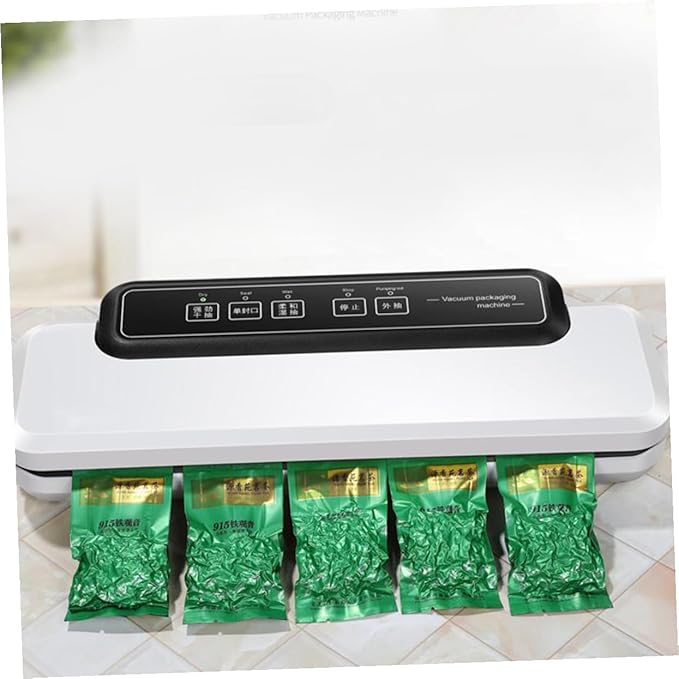 Automatic Household Vacuum Sealer Machine Small Full-automatic Food Packaging with Bags Portable Kitchen Sealing for Fruits Vegetables Cheese Bread US Plug