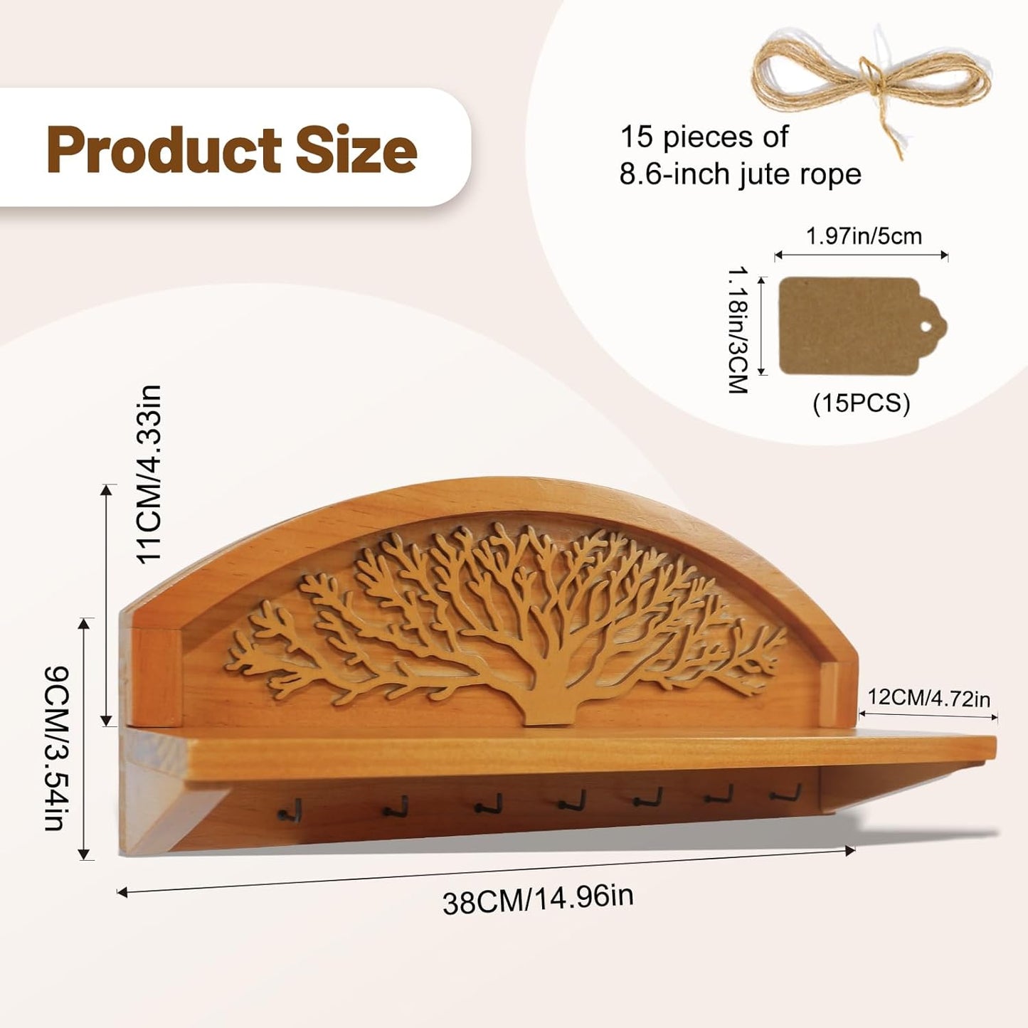 Hanging Herb Drying Rack - Artistic Life Tree Design. Space-Saving Kitchen Flower Dried Grass Display,Holds 7 Bouquets. For Witches & Gardeners Gifts for Crafters, Wall Art Décor