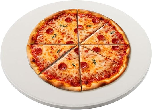 15'' Round Pizza Stone Baking Stone Cordierite Bread Stone for Oven Grill, Thermal Shock Resistant, Ideal for Baking Different Sizes of Pizzas or Bread