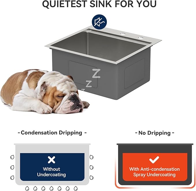 Lordear 21x20x10 Inch Drop in Kitchen Bar Sink - 16 Gauge Stainless Steel Single Bowl Workstation, Topmount Over Counter, for Wet Bar/Prep/Small Kitchen with Cutting Board