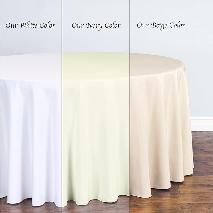 LTC LINENS 2 Pack Ivory Rectangular Tablecloths 60 x 102 Inch for 6 Feet Rectangle Banquet Tables with Half-Drop - Stain and Wrinkle Resistant Polyester Fabric Cloth Table Covers for Party, Wedding