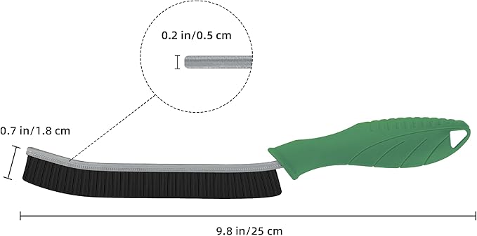 Hard Bristle Crevice Cleaning Brush - Cleaning Supplies - Grout Cleaning Brushes for Household Use - Crevice Cleaning Tool for Bathroom, Home and Kitchen (3, Green)