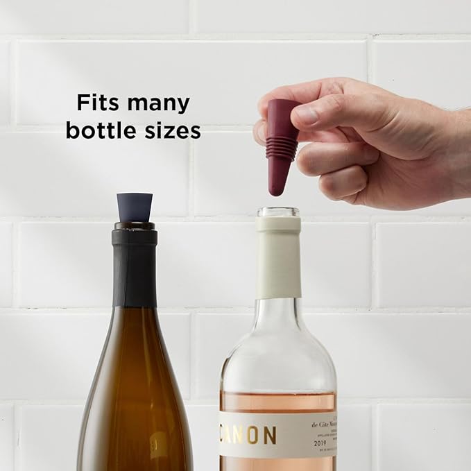 Rabbit W6121 Bottle Stoppers Set of 4, Multicolor Wine Bottle Caps to Preserve Freshness, Stylish and Durable, Perfect for Parties and Gifts