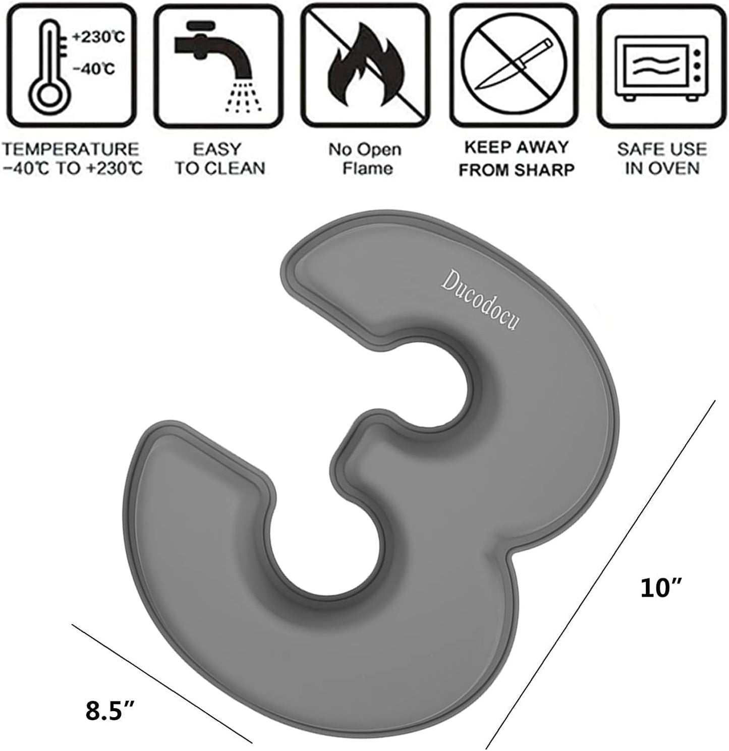 Ducodocu Silicone Cake Pans 3D Large Number Cake Mould Novelty Cake Tins DIY Baking Mold for Birthday Wedding Anniversary 10 inch Number of 3