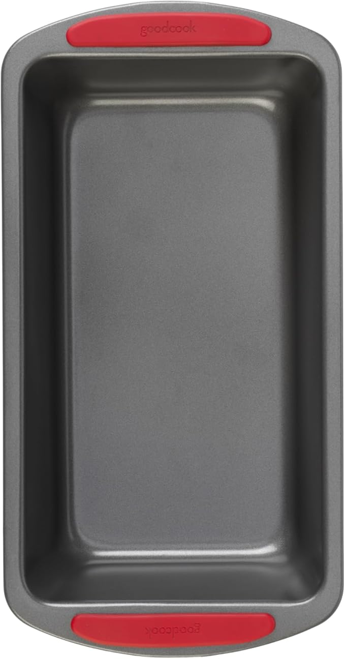 GoodCook MegaGrip 9" x 5" Nonstick Steel Bread Loaf Pan with Silicone Grip Handles, Gray