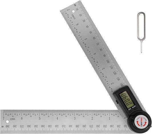 GemRed 82305 Digital Angle Finder Push Pin Protractor-Stainless Steel (With Button Battery Removal Pin)