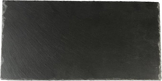 Restaurantware Slate Serving Tray 1 Pack of 15.7" x 7.8" Foam Feet Charcuterie Stone Plate Rustic Edges Freezable Black Serving Display Cheese Boards for Kitchen, Gourmet, Dining, Parties