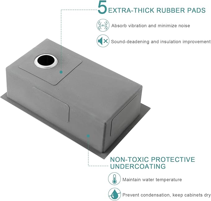 25 inch Kitchen Sink Single Bowl - Drop-in Topmount Kitchen Sink with Protective Bottom Grid, 304 Stainless Steel Overmount Kitchen Bar Sink Handmade with Basket Strainer, 25×18×9 inch