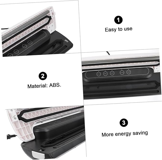 Automatic Vacuum Sealer Machine with Strong Pumping Energy-saving Compact Food Sealer for Kitchen Use Low Noise Operation Suitable for Snack Seafood and Tea Bag Packaging US Plug
