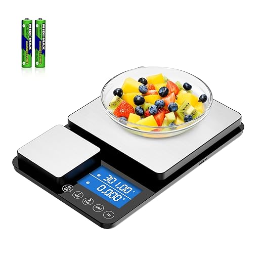 0.001oz/33lb Dual Platform Kitchen Scale, Diyife Stainless Steel Precision Food Scale, 7 Units, Tare, Accumulation Functions, for Baking, Cooking, Pre-Meal Preparation