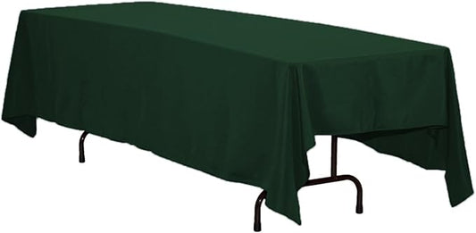 LinenTablecloth 70 x 120-Inch Rectangular Polyester Tablecloth Hunter Green
