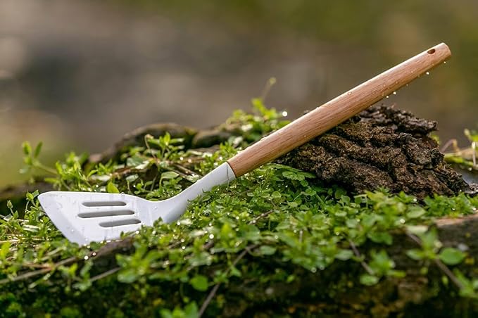 Silicone Kitchen Utensil Set - 11 pcs Heat Resistant Non-Stick Cooking Tools with Wooden Handles