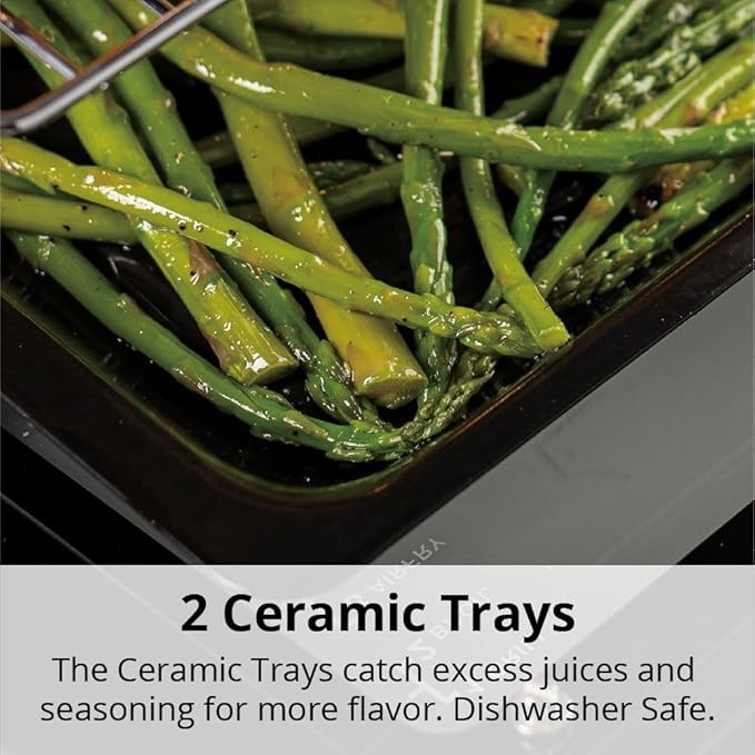 Aria 36 Qt Air Fryer Oven, Ariawave Stainless Steel Air Fryer with Rotisserie, Basket, & Grill Trays, Easy Clean Large Countertop Convection Oven, XL Touchscreen Display & Cooking Presets, Black