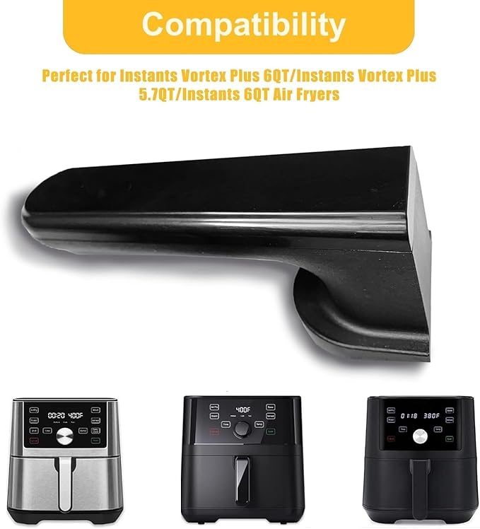 Air Fryer Handle for Instants Vortex Plus 6QT/5.7QT Air Fryers, Premium Air Fryer Replacement Handle for Instants 6QT Air Fryer, Ergonomic Design, Dishwasher Safe, Large, Black