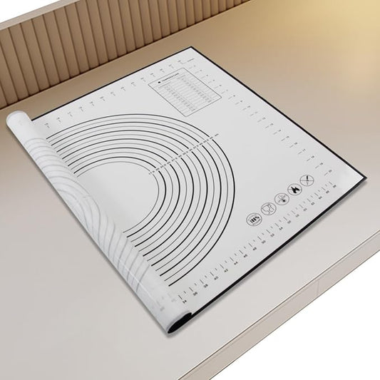 Silicone Baking Mat,32x24" Extra Large Pastry Mat for Rolling Dough Kneading Sourdough Bread Baking Supplies Black