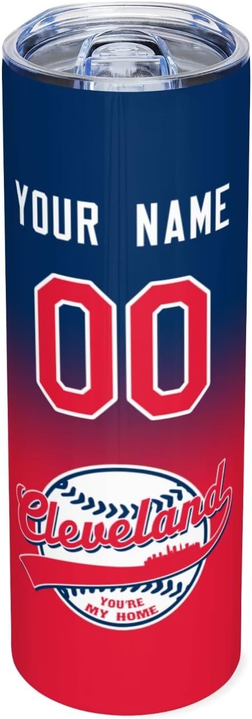 Custom Tumbler Stainless Steel Cup Personalized Baseball Vacuum Insulation Travel Mug Add Your Name Number Fans Gift for Baseball Fans