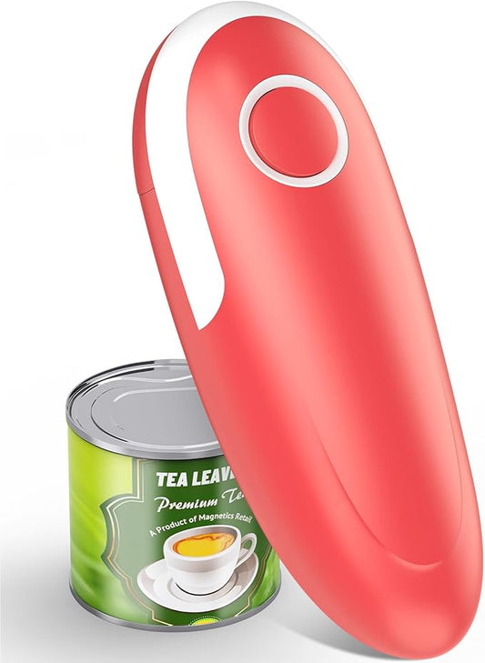 Electric Can Opener, One-Touch Automatic Can Opener Fits All Can Sizes, Hands-Free&Smooth Edge Battery operated Can Opener with Magnetic Cover Catch for Kitchen & Seniors Arthritis