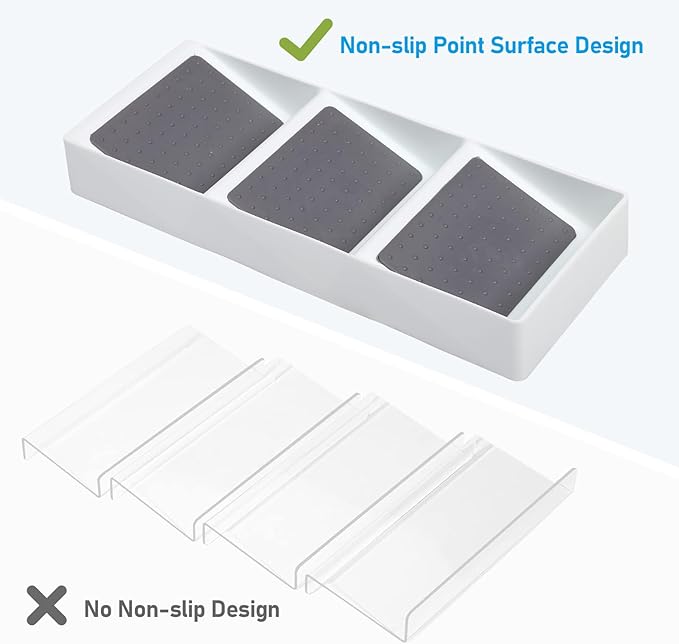 Spice Drawer Organizer, 3 Tier Non-Slip Silicone Seasoning Jars Drawer Insert, Spice Rack Organization for Kitchen Spice Rack Tray for Cabinet Countertop Makeup Storage-2 Pack