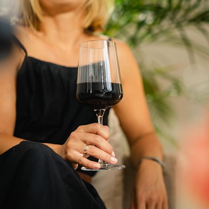 Krosno Red Wine Glasses, Set of 6, 16.91 oz, Infinity Collection, Ideal for Cabernet, Merlot, Classic Elegant Shape, Premium Glass, Lead-Free, Dishwasher Safe, Made in Europe