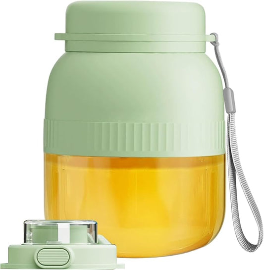 Portable Blender, 500ml Rechargeable Portable Juicer with Dual Lids & Straw Leakproof 10-Blade Electric Blender for Juicing, Complementary Food, Grinding, Ice