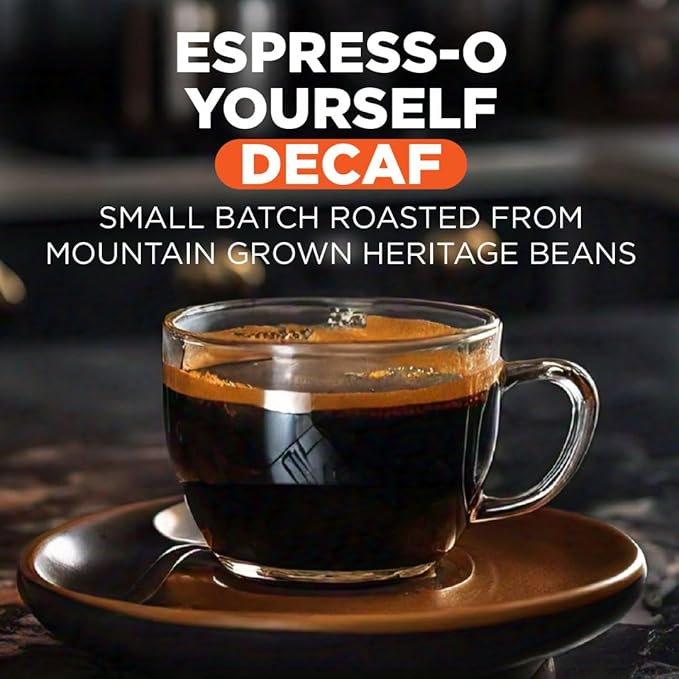 Maud's Decaf Espresso Roast Coffee Pods, 100 ct, Decaffeinated Dark Roast Coffee in Recyclable Single Serve Pods – 100% Arabica Coffee, Compatible with Keurig K Cups Maker