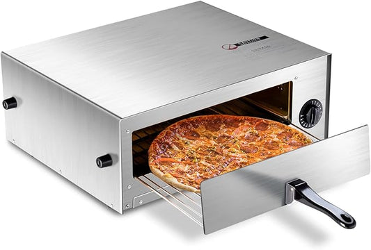 SIMOE Electric Pizza Oven,Indoor Pizza Oven with Handle & Removable Tray and 30mins Timer, Multifunctional Countertop Maker up to 12" for Kitchen, Camping,Party