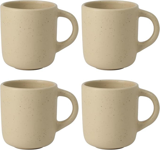 Bloomhouse - Two Time Oprah's Favorite Things Winner - Corsica Clay 4-Piece Mug Set – Cappuccino Cream Stoneware Coffee & Tea Cups, Durable Ceramic Drinkware
