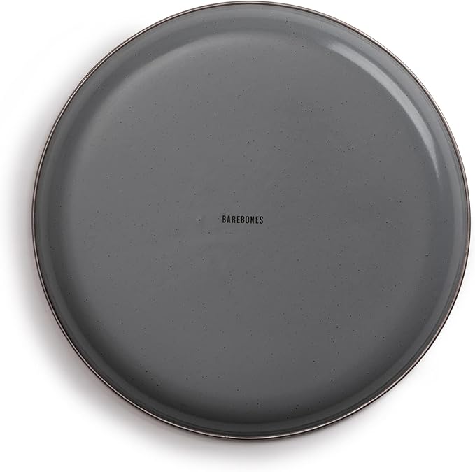 Barebones 8 Inch Salad Plate - Set of 2 Salad Plates - Enamelware Plates - Durable Kitchen or Camping Plate (Slate Gray)