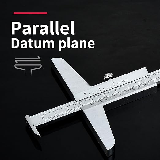 0-300mm Depth Gauge Vernier Caliper，Precision Measurement Tool，High-Strength CarbonSteel，DRINYOUNG（0-300/128in Depth Caliper with Hook）