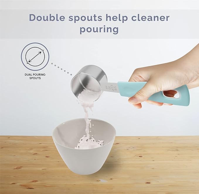 Measuring Cups and Measuring Spoons Set of 14 - Stainless Steel Measuring Cups and Spoons Set, Includes 1/8 Teaspoon Measuring Spoon, 1/8 Cup Measuring Cup, Leveler Dry (14, Farmhouse)