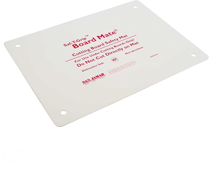 San Jamar CBM1318 Saf-T-Grip Board-Mate Nonslip Cutting Board Mat, 18" Width x 13" Height, White