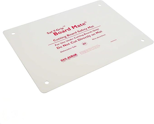 San Jamar CBM1318 Saf-T-Grip Board-Mate Nonslip Cutting Board Mat, 18" Width x 13" Height, White