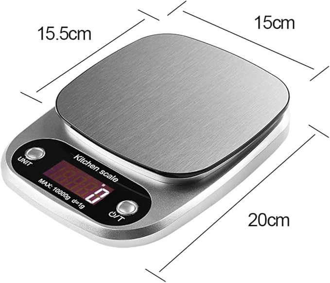 Digital Food Scale, 22 lbs/10kg Multifunction Kitchen Scale with Large Back-lit LCD Display and Tare Function for Cooking Baking Diets