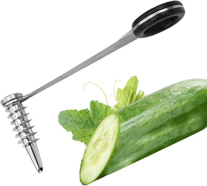 Cucumber Spiralizer Stainless Steel Zucchini Cutter Vegetable Spiralizer for Healthy Salads Manual Courgette Slicer Dishwasher Safe Handheld Kitchen Gadgets for Cucumber Potato Carrot