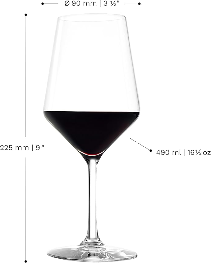 Stölzle Lausitz Red Wine Glasses Revolution Set of 6, 16 1/2 oz – Premium Crystal Glasses for Red Wine – Elegant Goblets for Maximum Aroma – Dishwasher & Shock Resistant