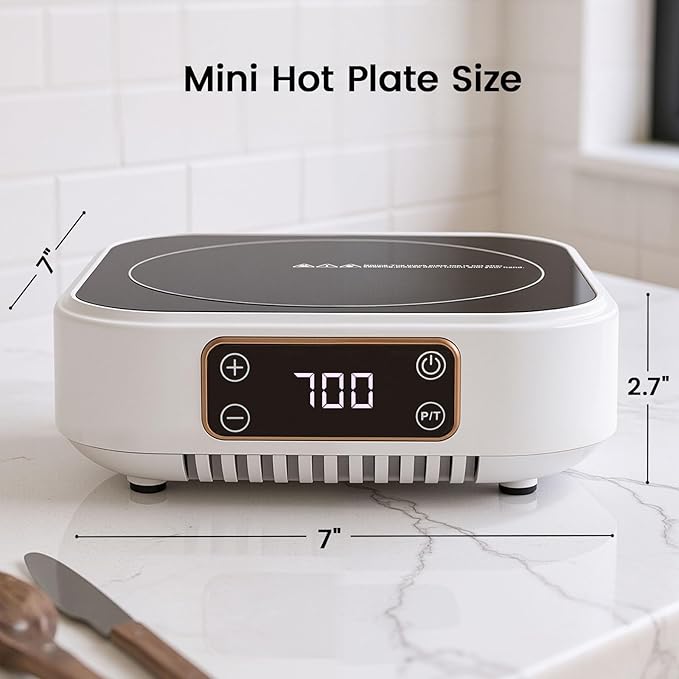 Small Hot Plate Mini Induction Cooktop, 700w Portable Stove Kitchen Cooktop Electric Heater Mini Induction for Moka Pots