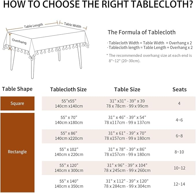 Deep Dream Tablecloth, Embroidered Waterproof Table Cloth Cotton Linen Wrinkle Free Anti-Fading Tablecloths Washable Dust-Proof Table Cover for Kitchen Dinning Party Christmas, 55 x 86 Inch - New Gray