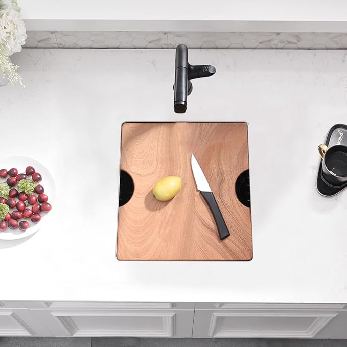 Black Undermount Bar Sink, 12 x 15 Inch Black Stainless Steel Undermount Small Basin Wet Bar Single Bowl RV Kitchen Sink with Cutting Board