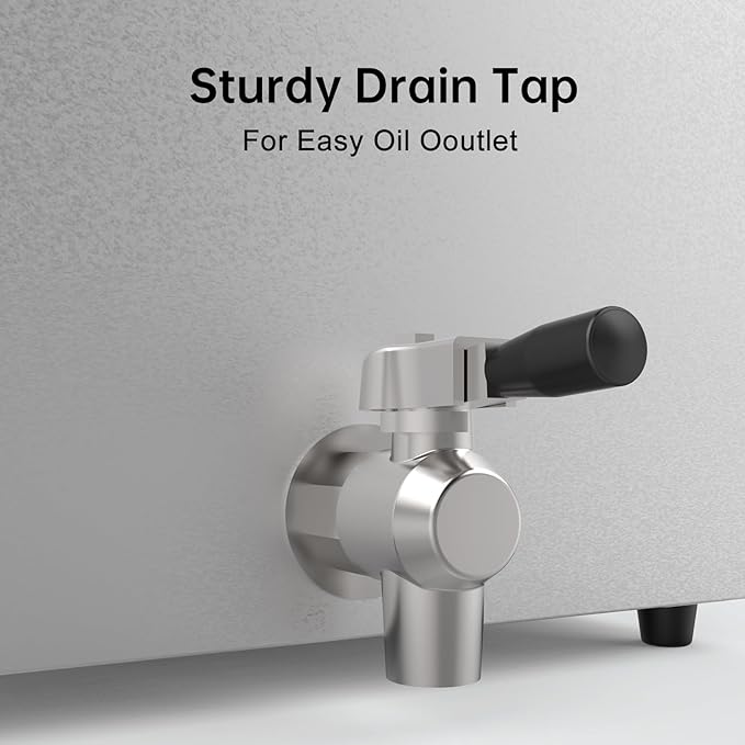 Valgus Dual Tanks Commercial Deep Fryer Electric 1700W 120V 26L Large Capacity Stainless Steel Countertop Kitchen Frying Machine with Basket & Lid, Drain System for Home Kitchen and Restaurant