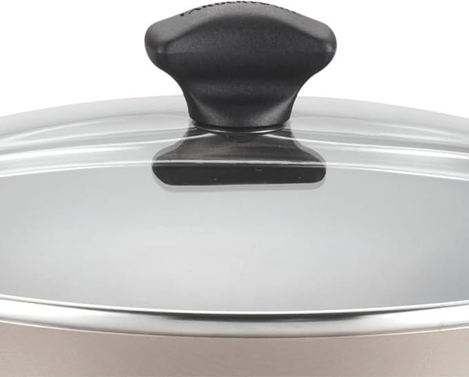 Farberware 21805 Dishwasher Safe Nonstick Cookware Pots and Pans Set, 15 Piece, Champagne