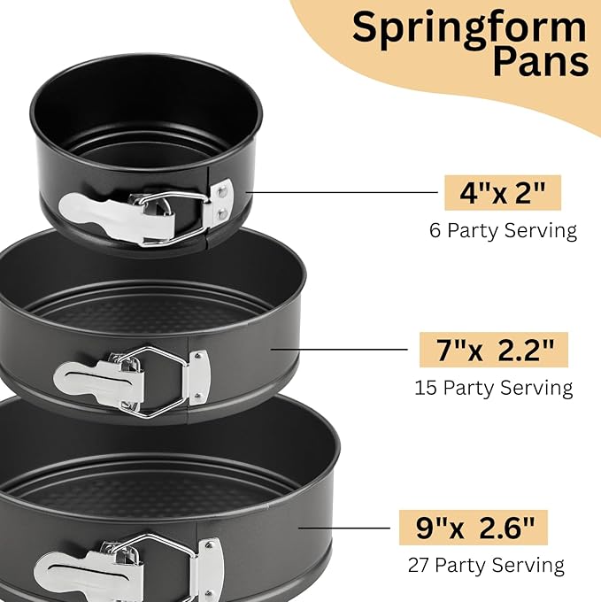 7 inch springform pan for cheesecake, Nonstick, Leak-proof Cheesecake Pans for Baking cakes, Cheese Cake & Pies with Removable Bottom - Easy to Clean