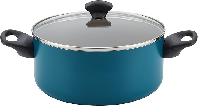 Farberware 20361 Dishwasher Safe Nonstick Cookware Set / Pots and Pans Set - 15 Piece, Blue
