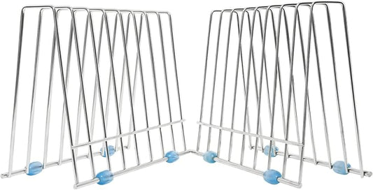 IDEATECH 2 Pack Reusable Storage Bags Rack, Drying Rack for Storage Bags, Stainless Stand for Reusable Storage Bags, File Organizer Desktop Storage Book Shelf (2*Sliver)