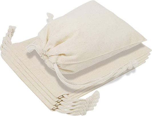 TOPDesign 8-Pack 12” x 14” Reusable Produce Bags, Muslin Bags with Drawstrings for Shopping & Storage, 100% Natural Cotton, Washable, Biodegradable, Food Safe