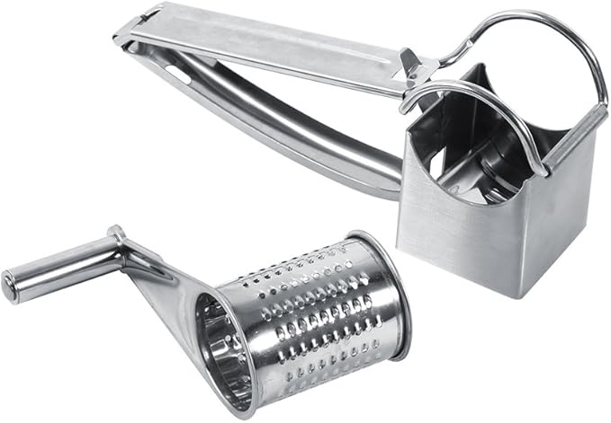 Cheese Grater, Multipurpose Stylish Design Kitchen Stainless Steel Rotary Cheese Grater Shred Tool