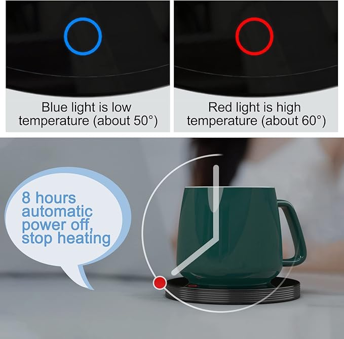 Coffee Mug Warmer for Desk - Auto On/Off Gravity-Induction Smart Coffee Cup Warmer for Coffee Tea Beverage Milk Cocoa Water Soup, Coffee Warming Plate for Office Home Desk Use Black