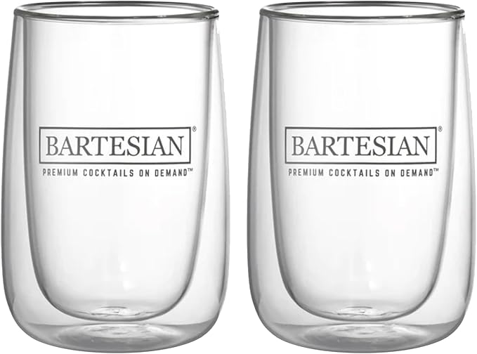 Bartesian Cocktail Glass Sets - Lowball Drinking Glassware for Cocktails & Mocktails - Bar Glasses for Martini, Margarita, Pina Colada, Whiskey Sour, Old Fashioned - Set of 2