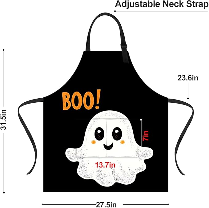 Halloween Apron Home Kitchen Cooking Baking Gardening for Women Men with Pockets waterproof 32x28 inch