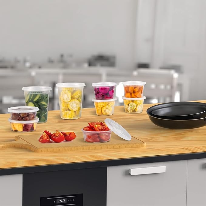 TashiBox 24 oz-30 Sets Plastic Deli Disposable Food Storage Containers With Airtight Lids,Slime, Soup, Meal Prep Containers | BPA Free | Stackable | Leakproof | Microwave/Dishwasher/Freezer Safe